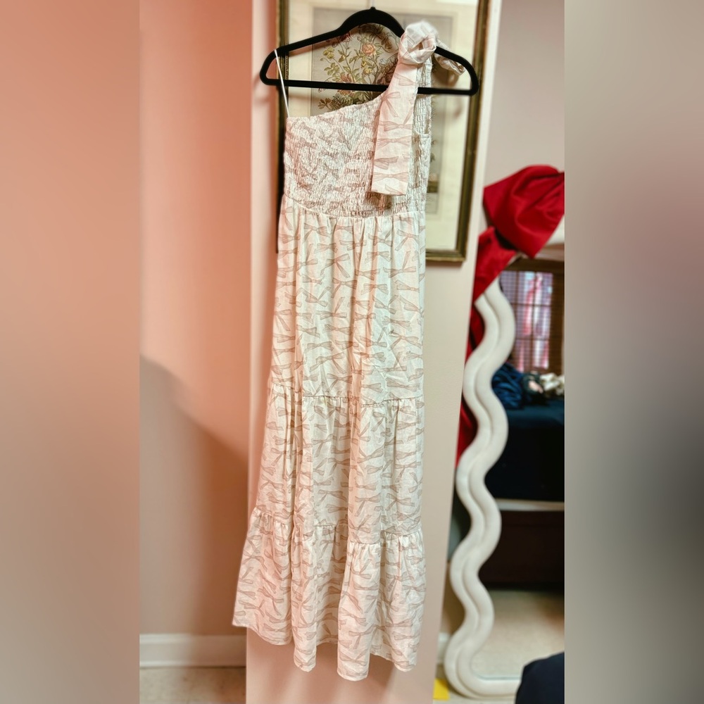 Kathleen Maeve bow shoulder smocked dress